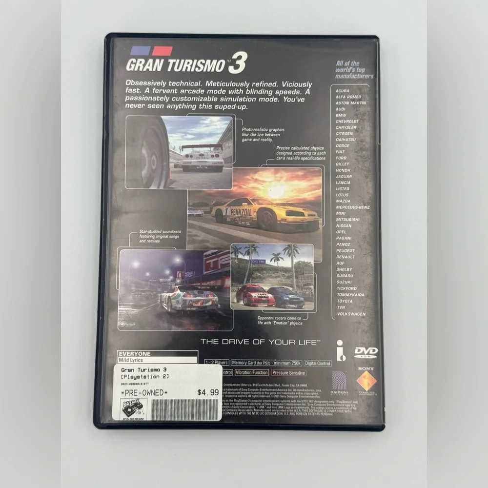 Gran Turismo‎ 3 A-Spec PS2 Complete CIB Tested Working PlayStation 2
